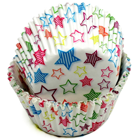 Chef Craft Paper Patterned Cupcake Liners, 50 Count, Blue/Pink/Green/Orange