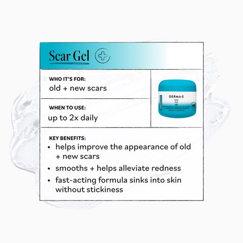 Derma E Scar Gel – Scar Treatment for Face – Hydrating Gel for Acne Scars, Burns & Stretch Marks with Panthenol & Allantoin, 2 oz