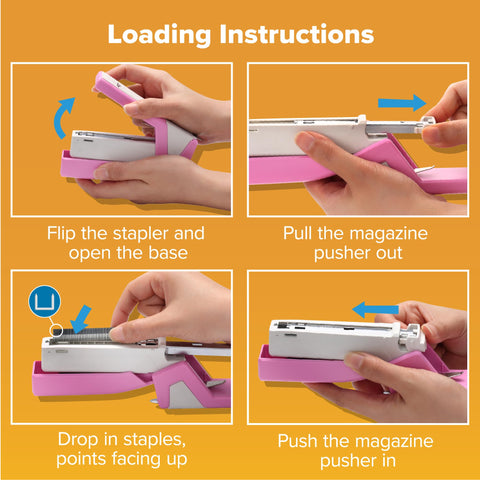 Bostitch Office InCourage Spring-Powered Compact Stapler, 3-in-1, Plastic, Half Strip, 20 Sheet Capacity, BCA Pink (1588)