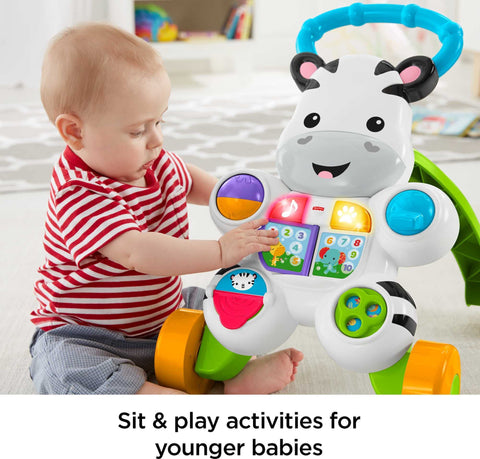 Fisher-Price Baby to Toddler Toy, Learn with Me Zebra Walker with Educational Music Lights & Activities for Infants Ages 6+ Months