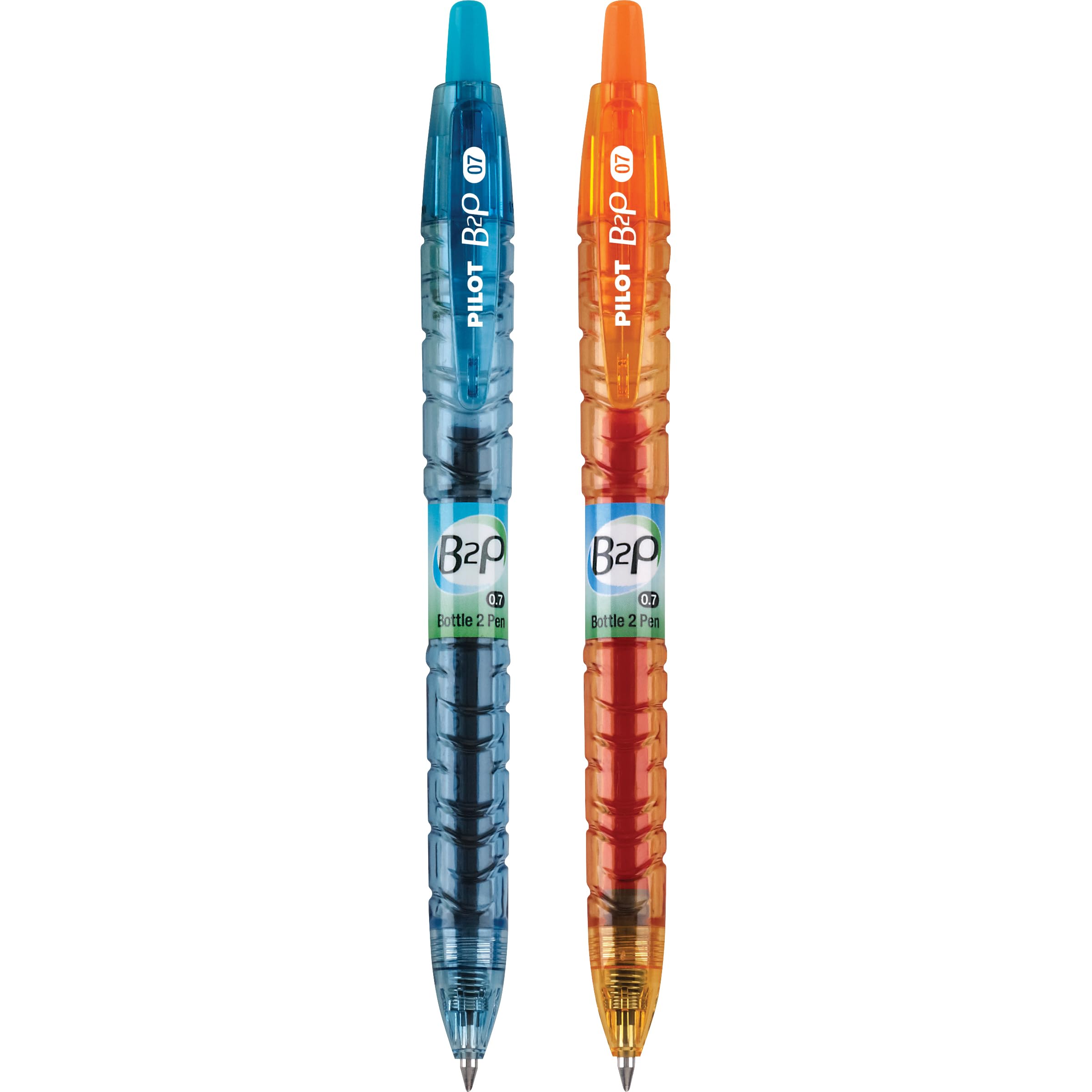 PILOT B2P Colors - Bottle to Pen Refillable & Retractable Rolling Ball Gel Pen Made From Recycled Bottles, Fine Point, Assorted Color G2 Inks, 2-Pack (36622)