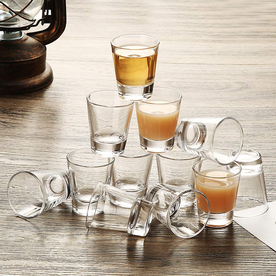 Aoeoe 30 Pack Heavy Base Shot Glass Set, 1.5 oz Whiskey Shot Glasses, Clear Shot Glasses Bulk, Spirits cups, Round Espresso Shot Glass, Glass Cups for Vodka, Whiskey, Tequila, Espresso, Liquor