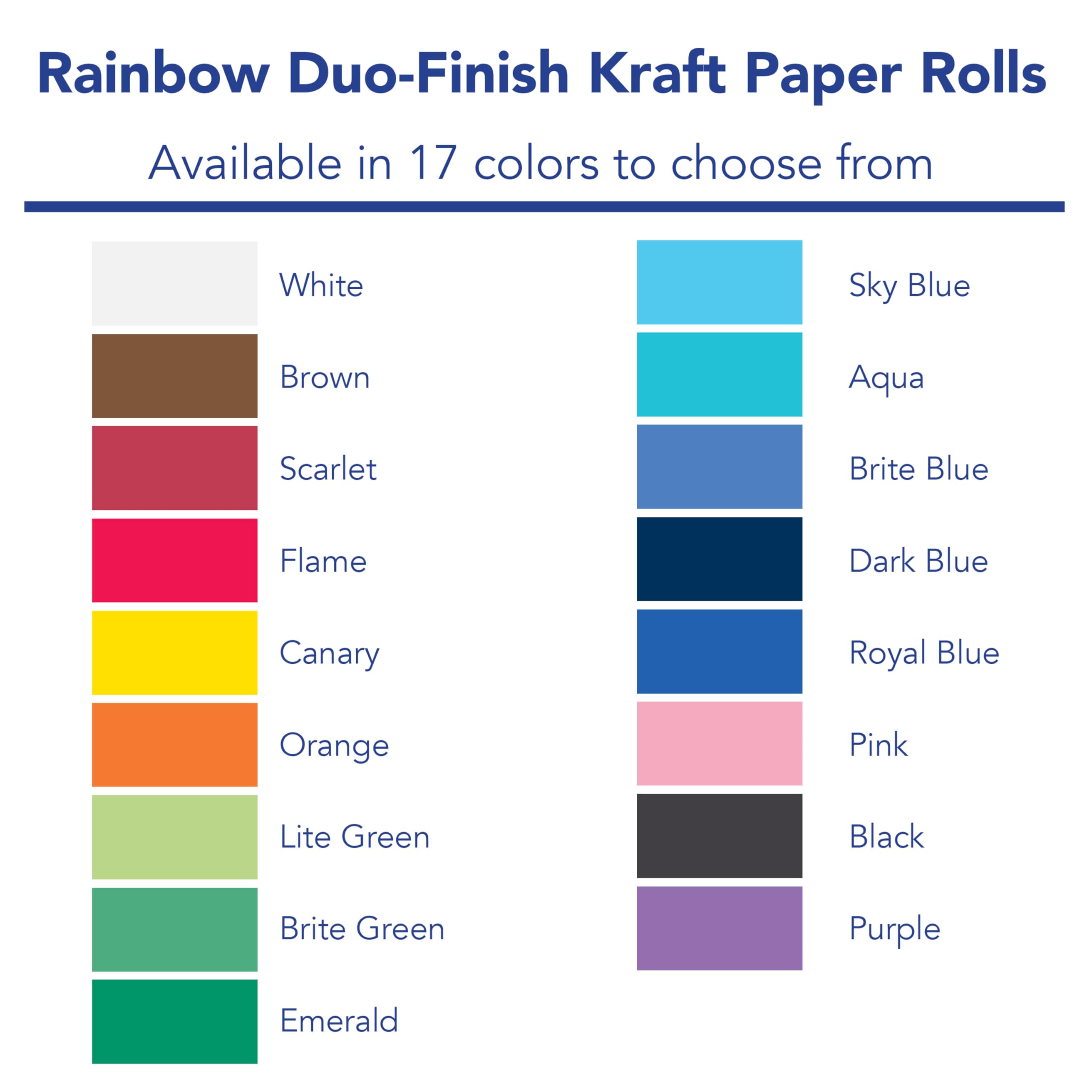 Rainbow Kraft Duo-Finish Kraft Paper Roll, 40 lb, 36 Inches x 100 Feet, Dark Blue
