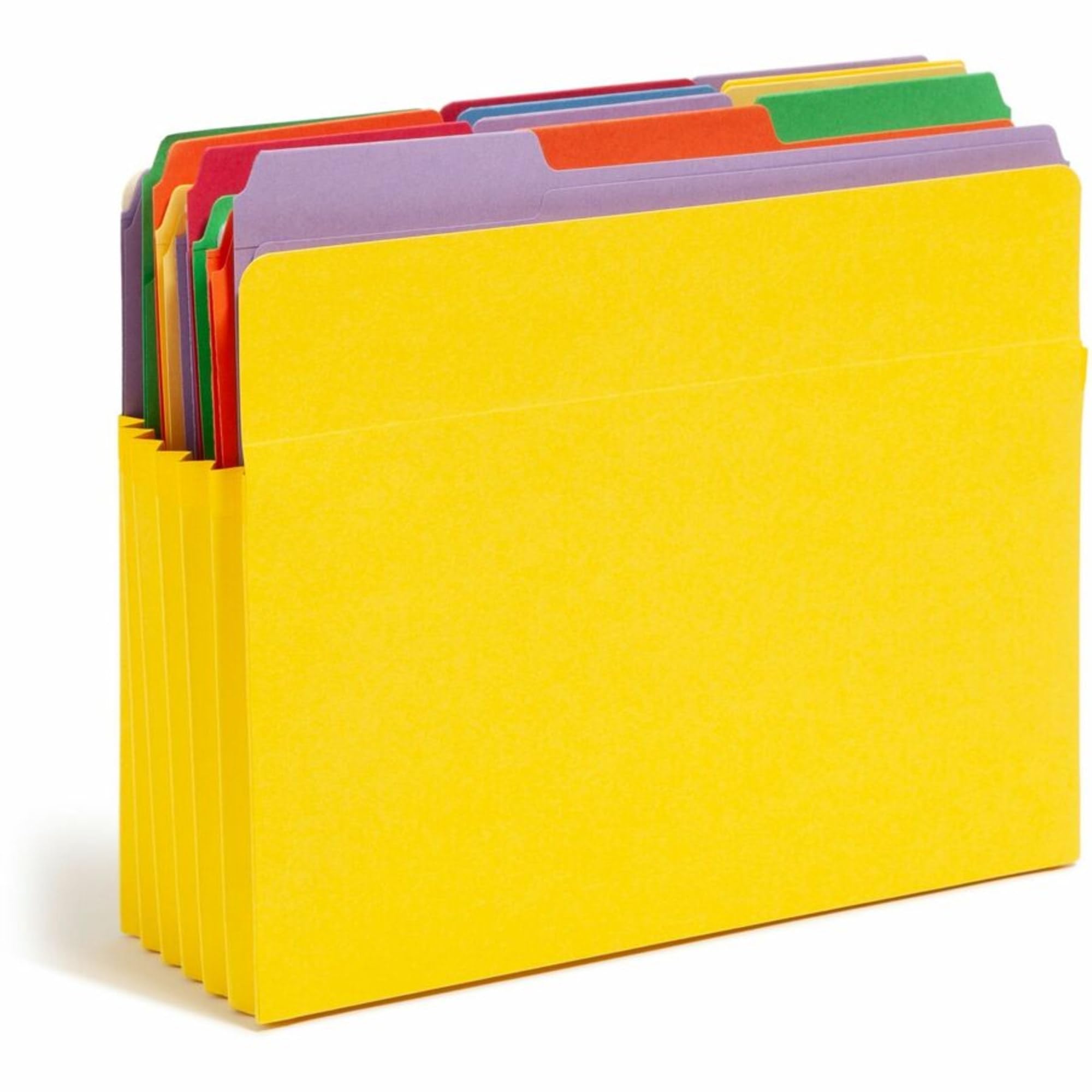 Smead File Pocket, Straight-Cut Tab, 5-1/4" Expansion, Letter Size, Assorted Colors, 5 per Pack (73836)