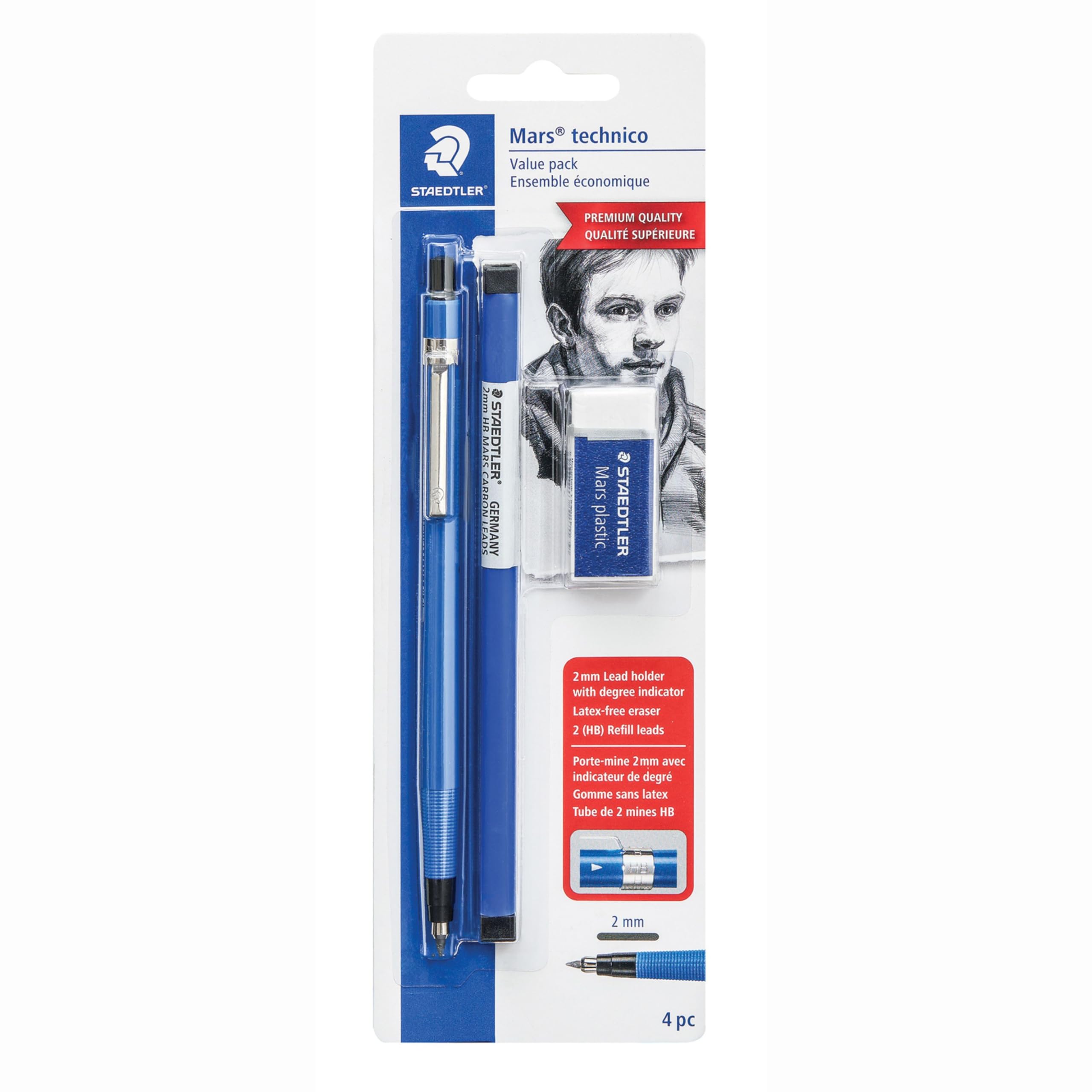 STAEDTLER Mars Technical Mechanical Pencil Set, Blue, (788 SBK4)
