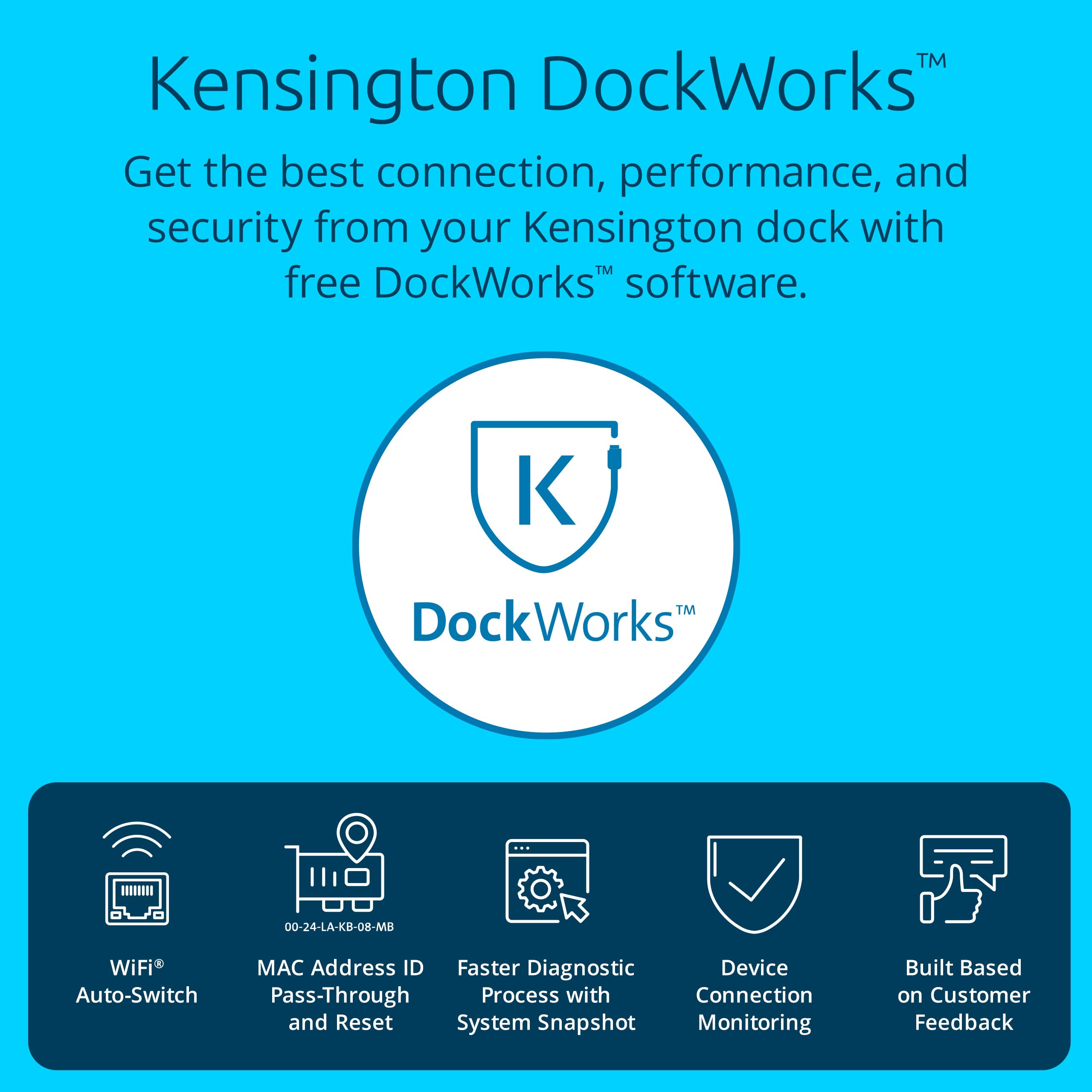 Kensington SD4850P USB-C Docking Station for Dell, HP, Lenovo, Surface, PixelBook, Pixel Slate- Dual 4K Video, 100W PD (K34115NA)