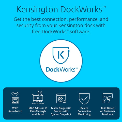Kensington SD4850P USB-C Docking Station for Dell, HP, Lenovo, Surface, PixelBook, Pixel Slate- Dual 4K Video, 100W PD (K34115NA)