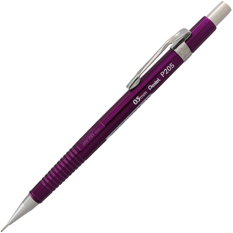 Pentel Sharp Mechanical Pencil (0.5mm) Metallic Barrels, Assorted Barrel Colors (MC/MV), 2-Pk (P205MBP2M1)