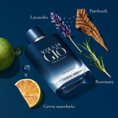Armani Beauty – Acqua di Giò Profondo – Eau de Parfum – Cologne for Men – Fresh & Aromatic Men’s Fragrance – Mandarin, Lavender, Cedarwood Notes - 1.6 Fl Oz