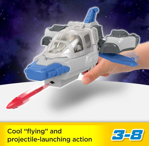 Fisher-Price Disney and Pixar Lightyear Toys Imaginext Hyperspeed Explorer XL-01 Spaceship & Buzz Lightyear Figure Set for Pretend Play Ages 3+ Years​