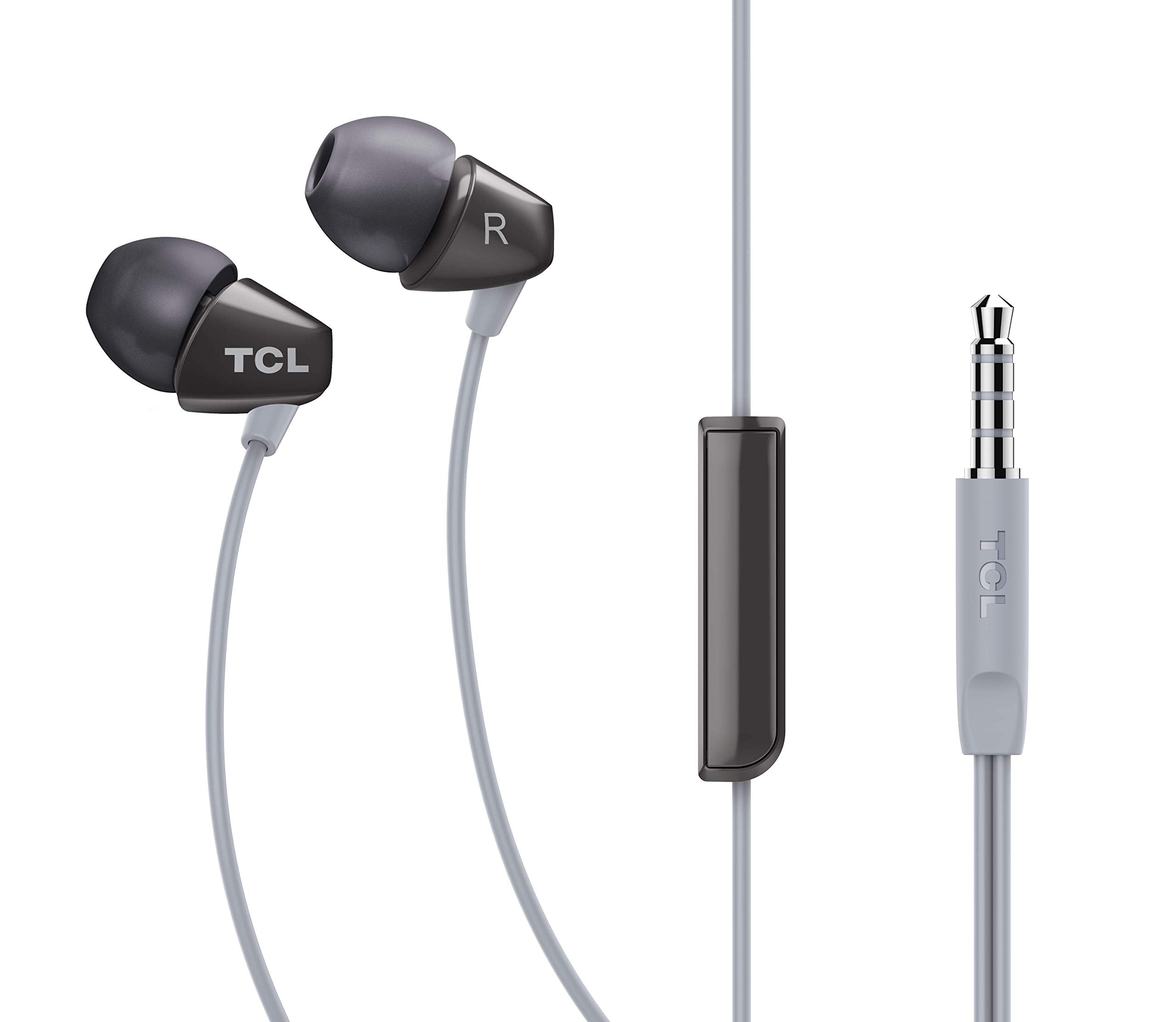TCL SOCL100BK Socl 100 in-Ear Earbuds Wired Headphone with Passive Noise Isolation and Built-in Mic - Phantom Black