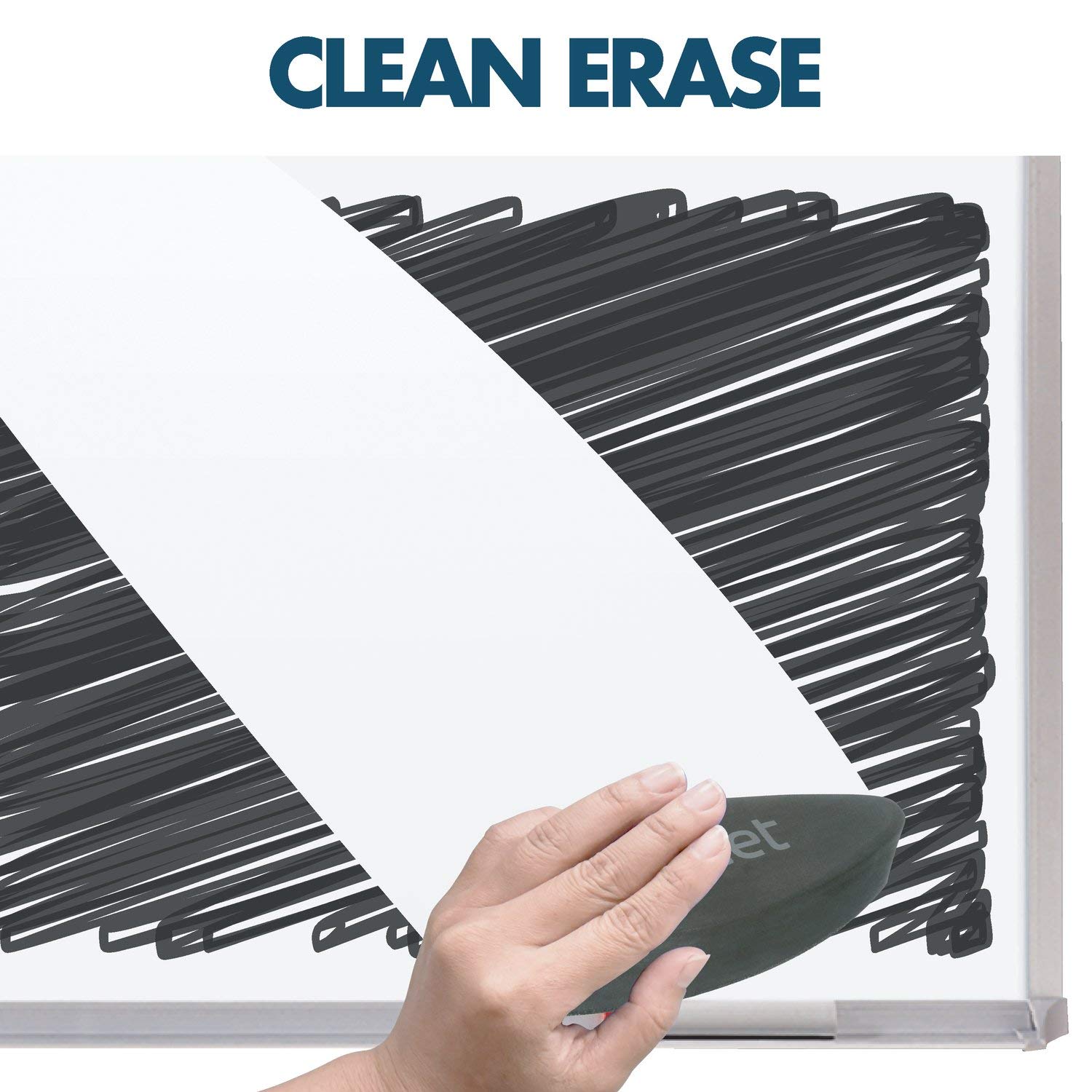 Quartet Magnetic Dry Erase White Board, 120"W x 48"H Whiteboard, Porcelain Surface Will Not Stain or Ghost, Silver Aluminum Frame (PPA410)