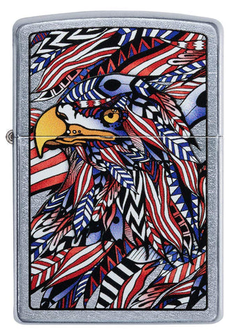 Zippo American Eagle Design Street Chrome Pocket Lighter