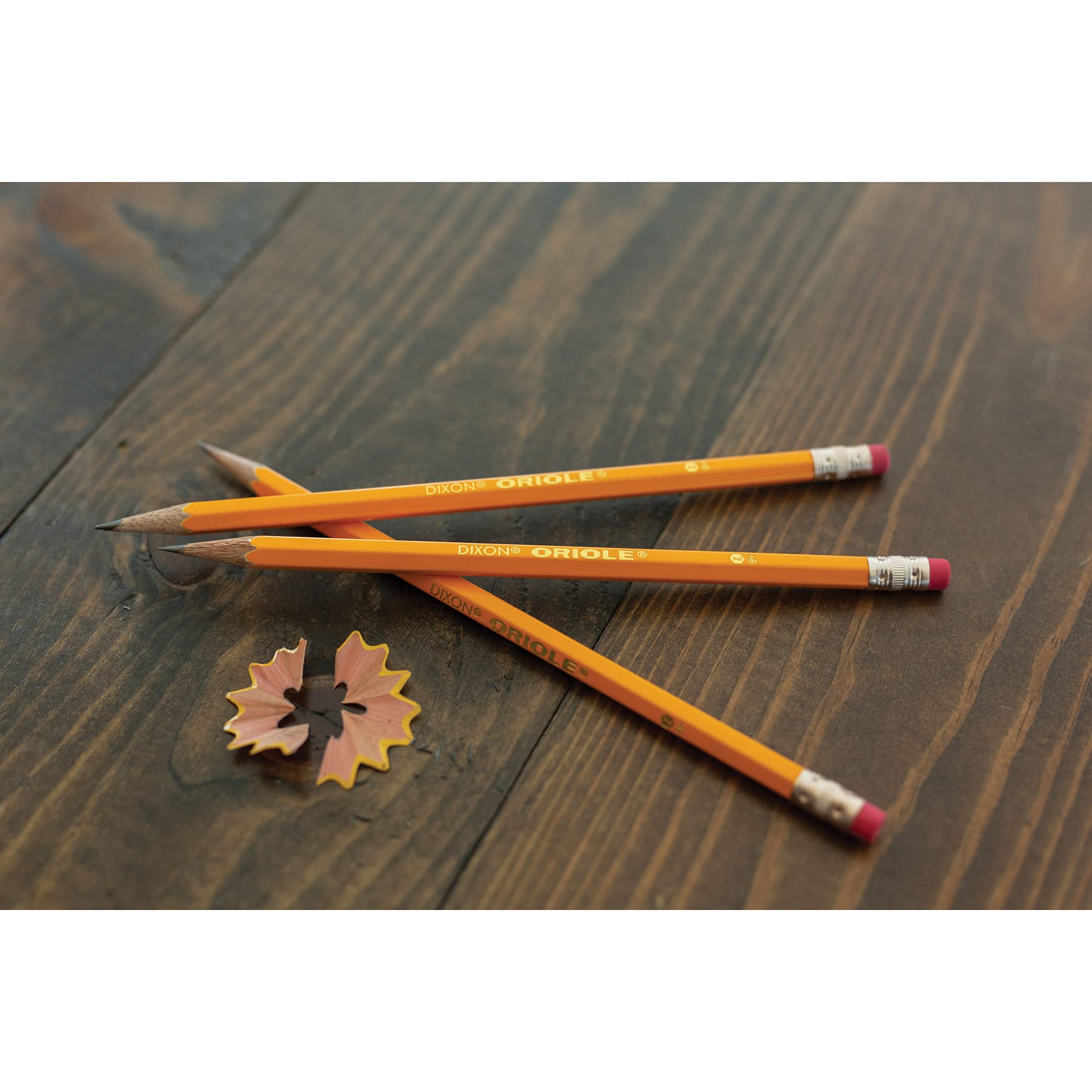 Dixon Oriole Woodcase Pencil, #2.5/F Medium Fine, Yellow Barrel, 12-Pack (12875)