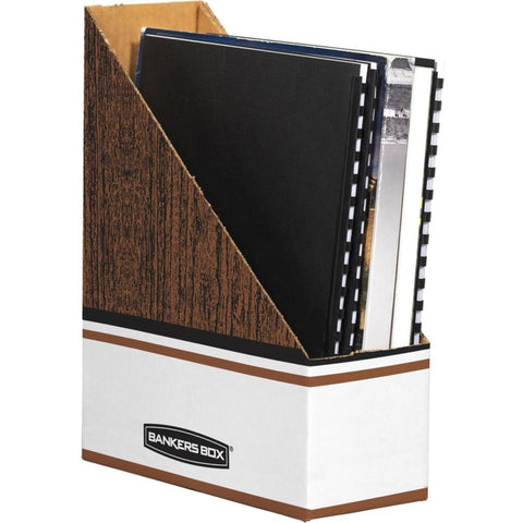 Bankers Box Magazine File Holders, Oversized Letter, Wood Grain, 12 Pack (07224)