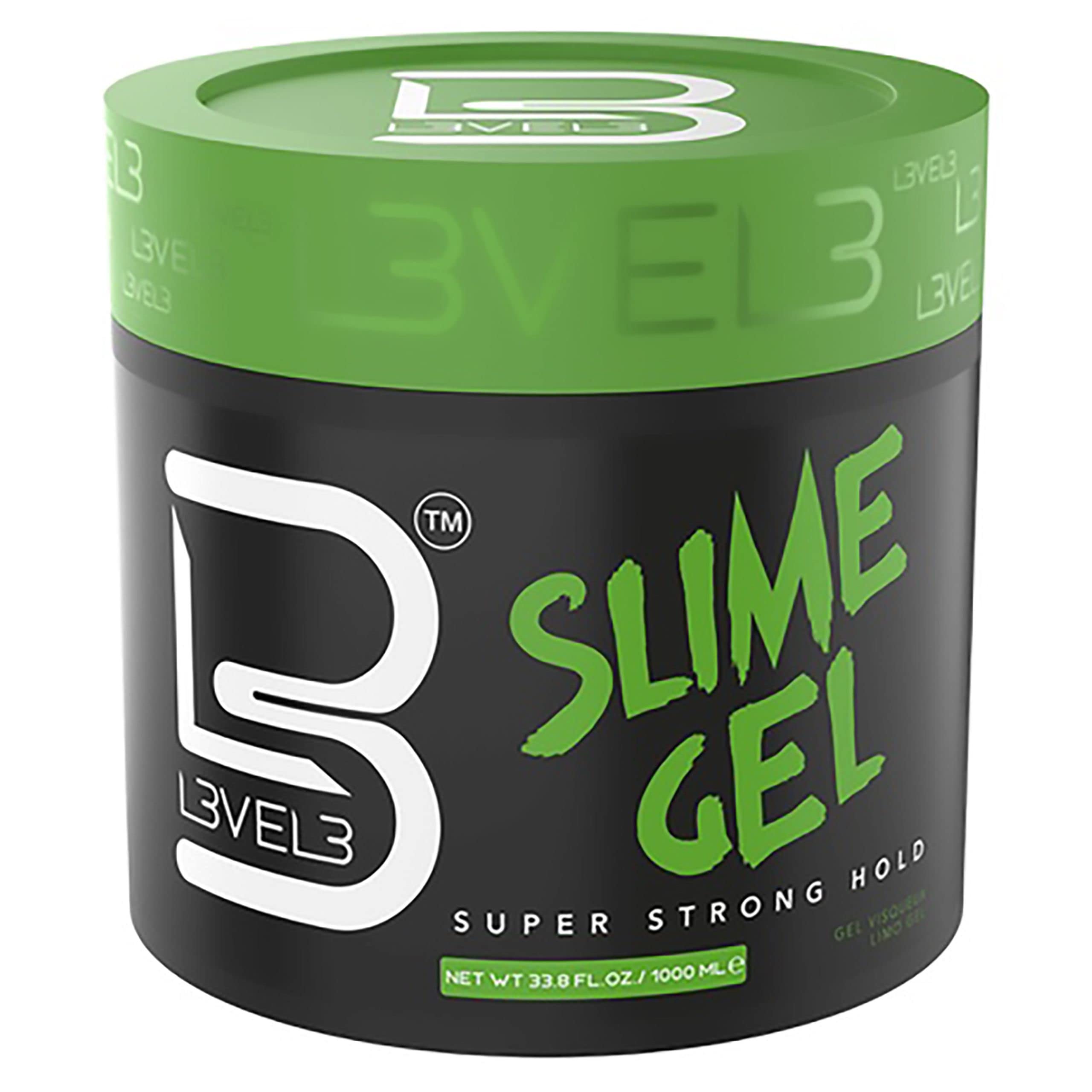 L3 Level 3 Slime Gel - Strong Control Hair Styling Gel - Flake-Free, Long-Lasting Hold - Adds Volume, Texture, and Shine (Large, 1000 ML)