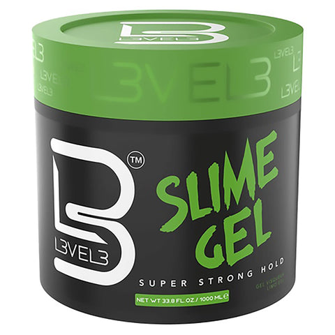 L3 Level 3 Slime Gel - Strong Control Hair Styling Gel - Flake-Free, Long-Lasting Hold - Adds Volume, Texture, and Shine (Large, 1000 ML)
