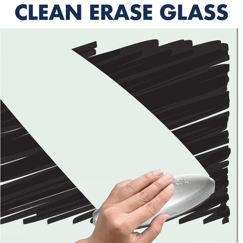 Quartet Glass Whiteboard, Magnetic Dry Erase White Board, 50" x 28", Wide Format with Invisible Mount, Black Aluminum Frame, Evoque (G5028BA)