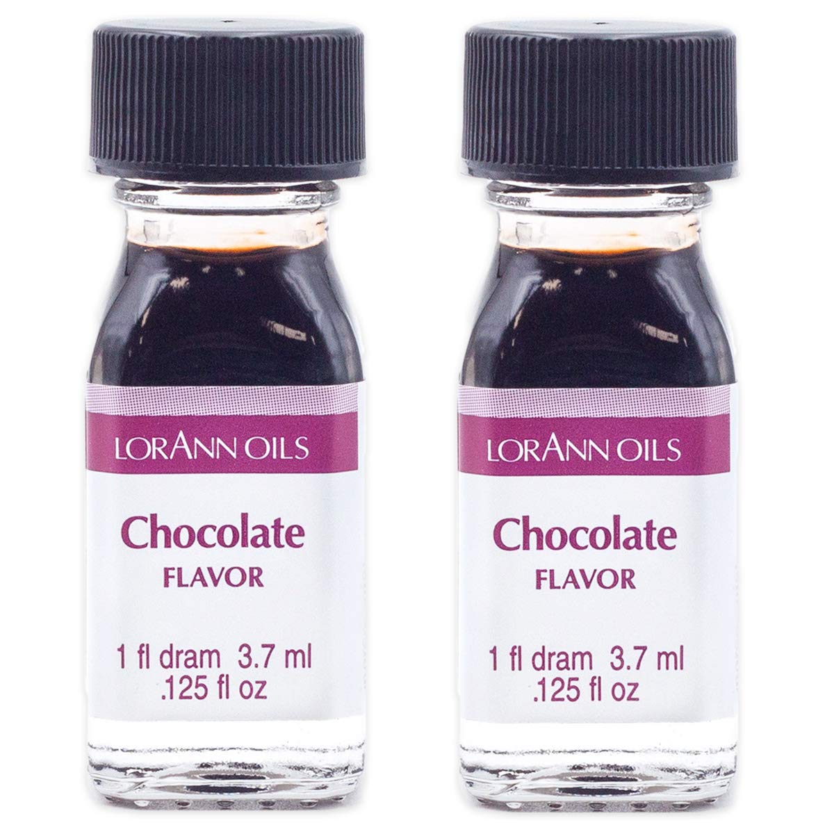 LorAnn Oils Super Strength Flavoring - Used For Candy Making, Flavoring, Baking, Hard Candy, & Flavor Oils - Bold, Natural Flavors 4X Stronger Than Extracts - Chocolate, Pack of 2, 0.125 fl oz
