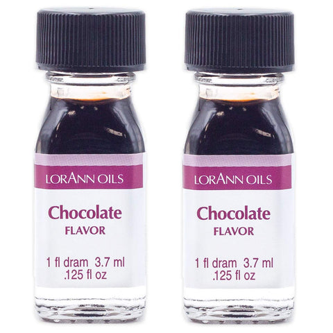 LorAnn Oils Super Strength Flavoring - Used For Candy Making, Flavoring, Baking, Hard Candy, & Flavor Oils - Bold, Natural Flavors 4X Stronger Than Extracts - Chocolate, Pack of 2, 0.125 fl oz