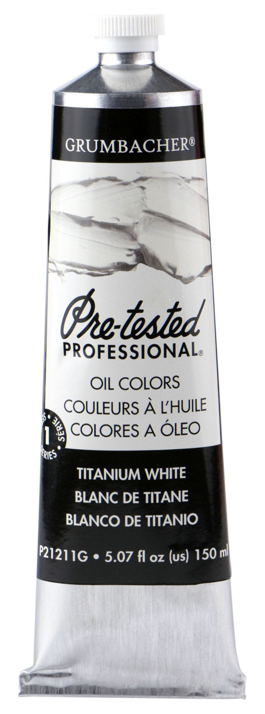 Grumbacher Pre-Tested Oil Paint, 150ml/5.07 Ounce, Titanium White (Original Formula) (P21211G)