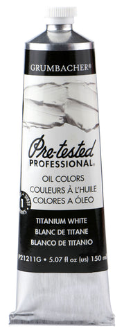 Grumbacher Pre-Tested Oil Paint, 150ml/5.07 Ounce, Titanium White (Original Formula) (P21211G)