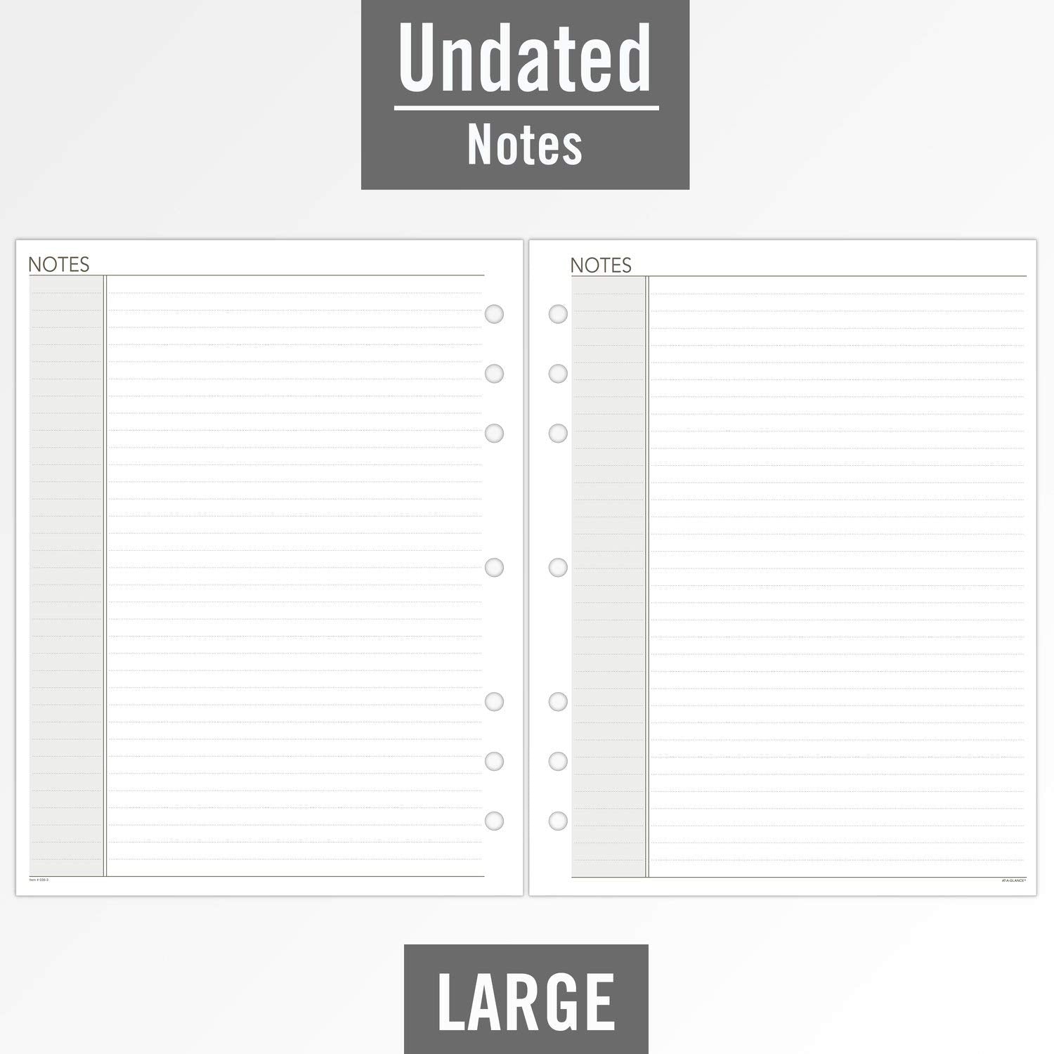AT-A-GLANCE Day Runner Lined NotePad Pages, Refill, Loose-Leaf, Undated, for Planner, 8-1/2" x 11", Size 5, 30 Sheets/Pack (038-3)