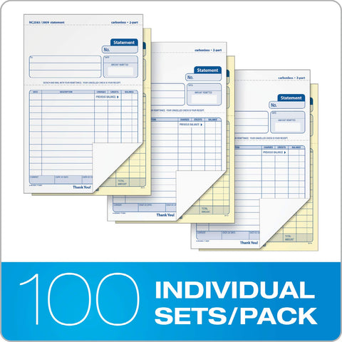 Adams Statement Forms, 2-Part Carbonless, 100 Individual Unit Sets Per Pack (NC2583)