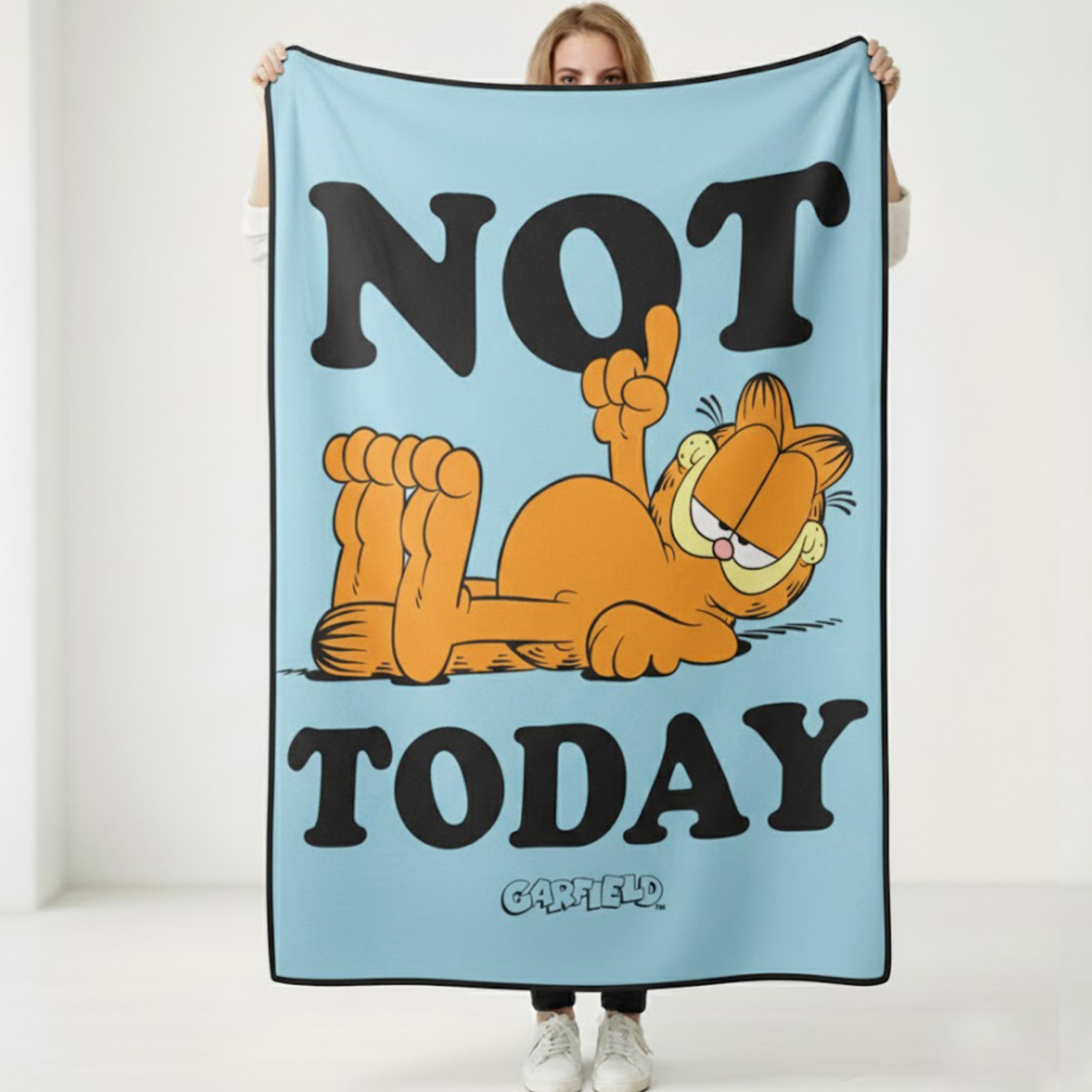 Silver Buffalo Garfield Not Today 45" x 60" Fleece Throw, Soft and Cozy Blanket, 185 GSM