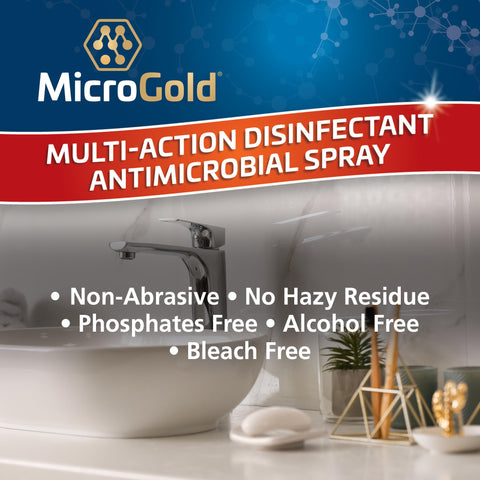 MicroGold Multi-Action Disinfectant Antimicrobial Spray Tested and Proven Effective to Kill the COVID-19 Virus, Kills 99.9% of Viruses and Bacteria, 24 Fluid Ounces, 1 Pack, Packaging May Vary
