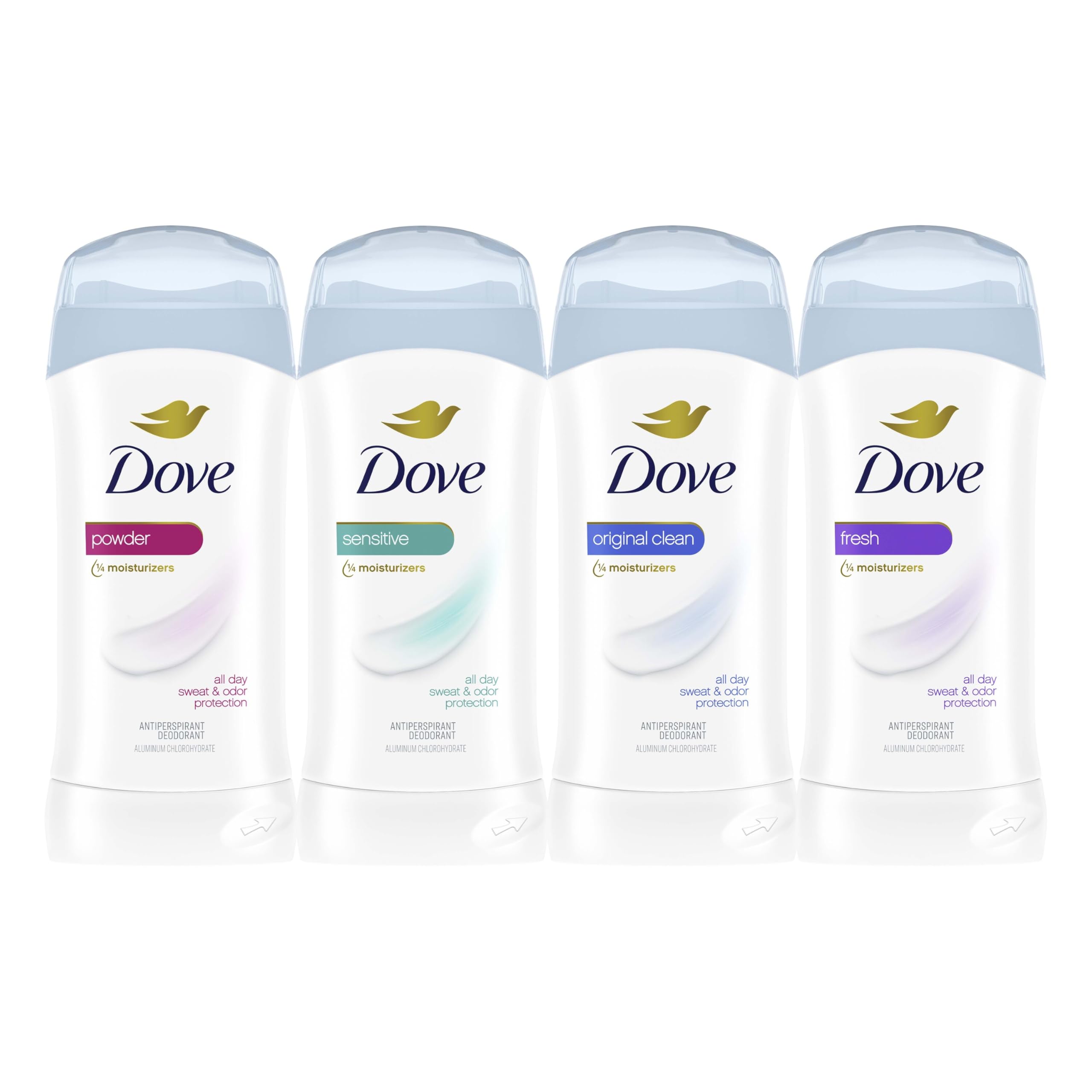 Dove Invisible Solid Antiperspirant Deodorant Stick 2 Count Fresh for Women, For All Day Underarm Sweat & Odor Protection 2.6 oz