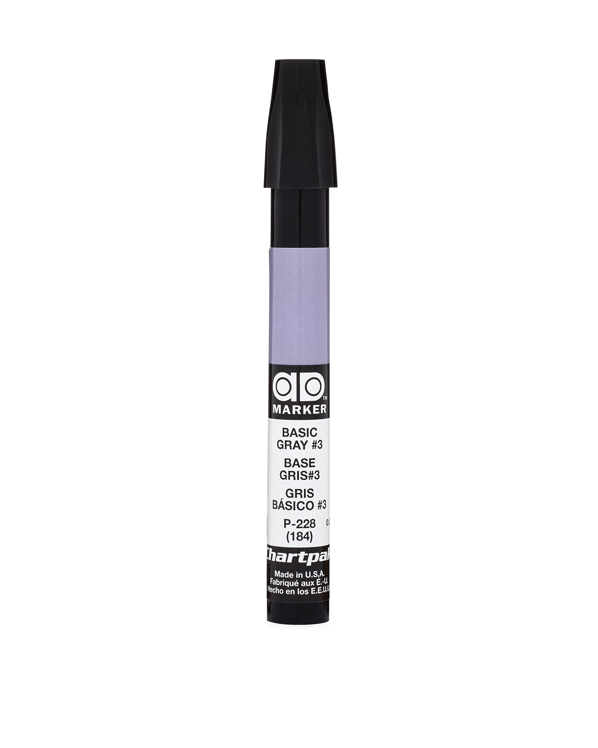 The Original Chartpak AD Marker, Tri-Nib, Basic Gray 3, 1 Each (P228)
