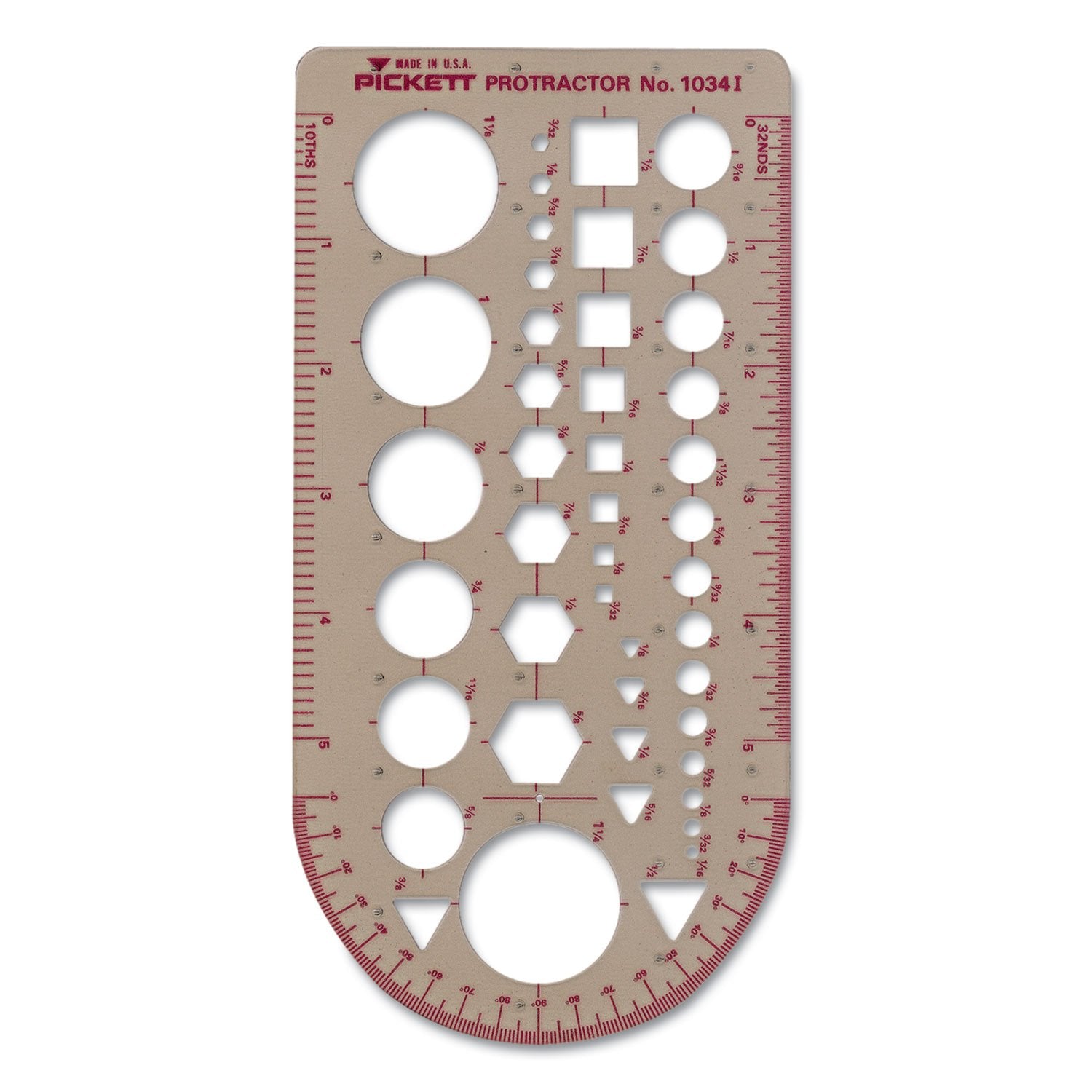 Pickett 1034I Templates, 43 Geometric Shapes/Symbols, 5 3/4" x 13", Smoke (CHA1034I)