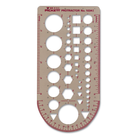 Pickett 1034I Templates, 43 Geometric Shapes/Symbols, 5 3/4" x 13", Smoke (CHA1034I)