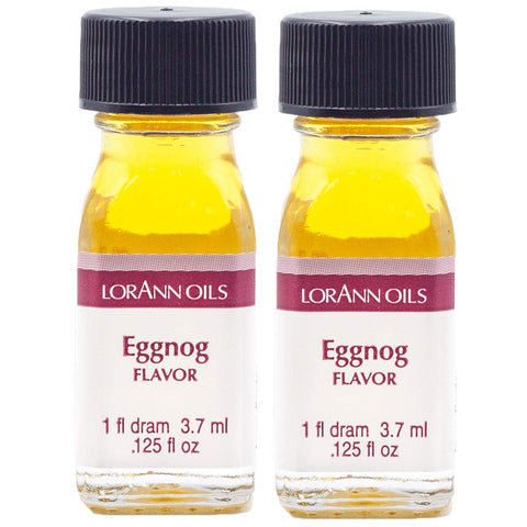 LorAnn Oils Super Strength Flavoring - Used For Candy Making, Flavoring, Baking, Hard Candy, & Flavor Oils - Bold, Natural Flavors 4X Stronger Than Extracts - Eggnog, Pack of 2, 0.125 fl oz