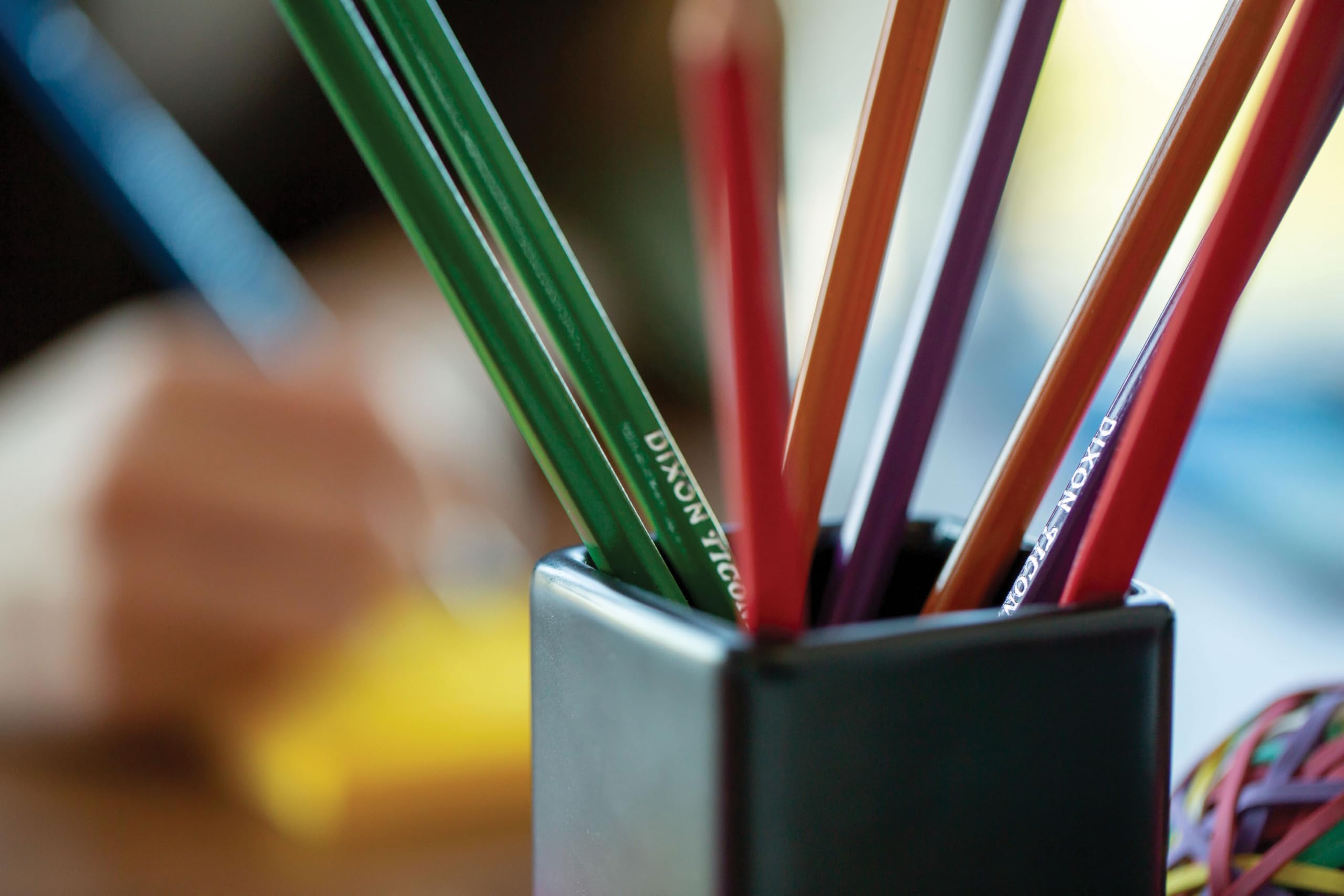 TICONDEROGA Pencils, Wood-Cased Graphite, #2 HB Soft, Pre-Sharpened, Assorted Color Barrels, Black Lead, 10-Pack (13932)