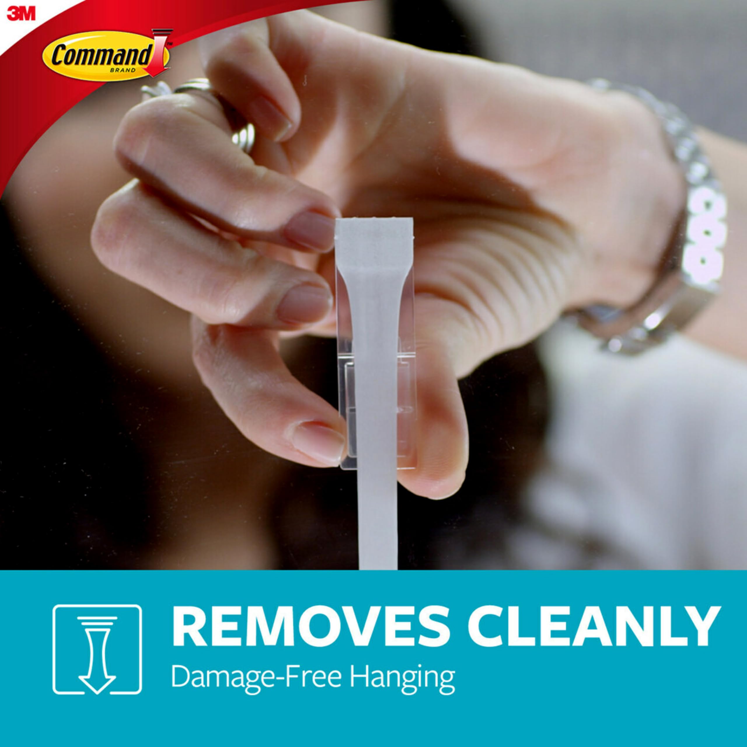 Command 5 lb Large Water-Resistant Refill Strips, 4 Strips, Reuse Large Bath Hooks or Caddies