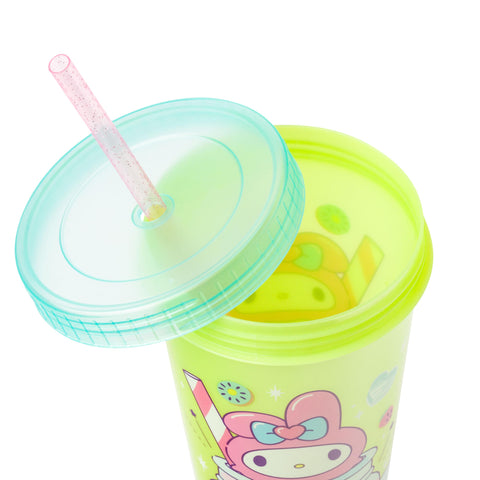Silver Buffalo Sanrio Hello Kitty and Friends 4 Pack Color Changing Plastic Tumblers Featuring Hello Kitty, My Melody, Badtz Maru, and Cinnamoroll, 24 Ounce