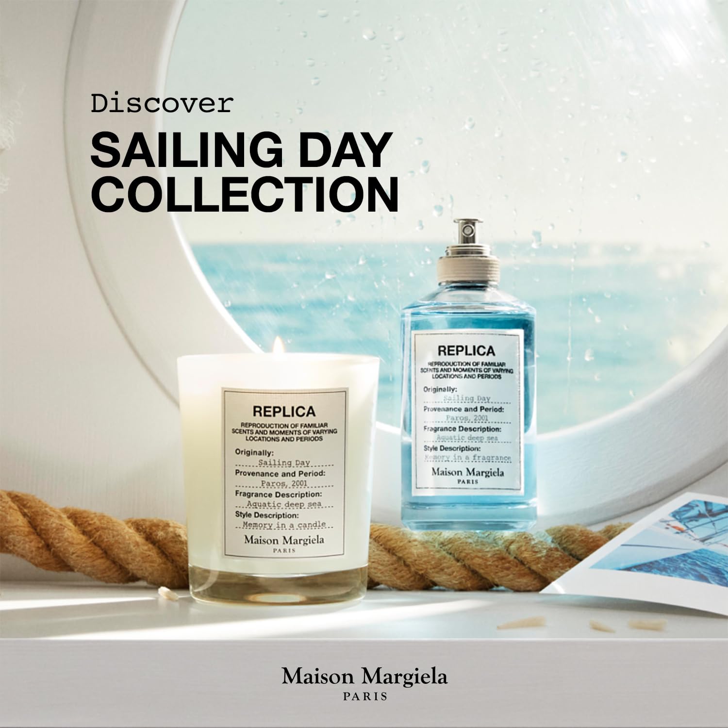Maison Margiela - Replica - Sailing Day Eau de Toilette - Fresh Fragrance - With Acquatic Accord, Coriander, & Red Seaweed - 3.4 Fl Oz