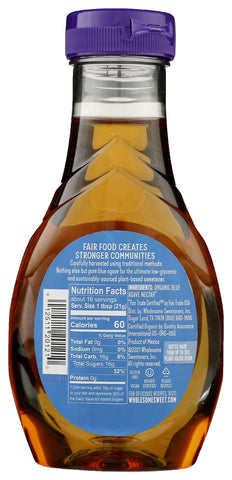 Wholesome FT Organic Blue Agave 11.75oz, 1-Pack
