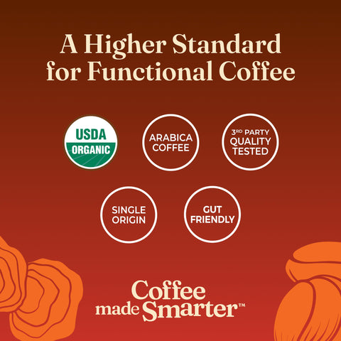 Four Sigmatic Organic High Caffeine Lion's Mane Ground Coffee, 10 OZ