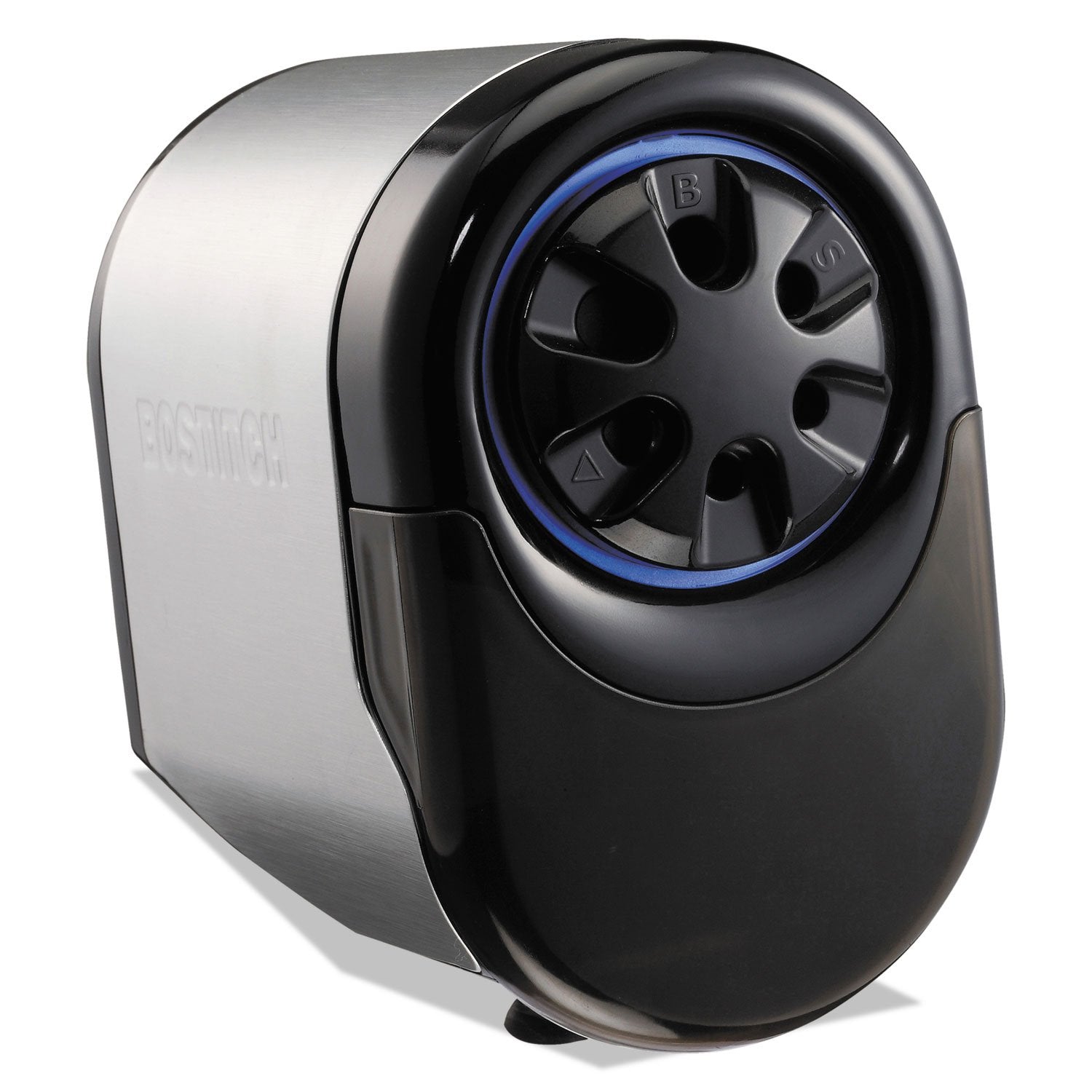 Bostitch Office QuietSharp Electric Pencil Sharpener, Heavy Duty Classroom or Office Use, Size Selector with 6 Different Sizes, Silver/Black