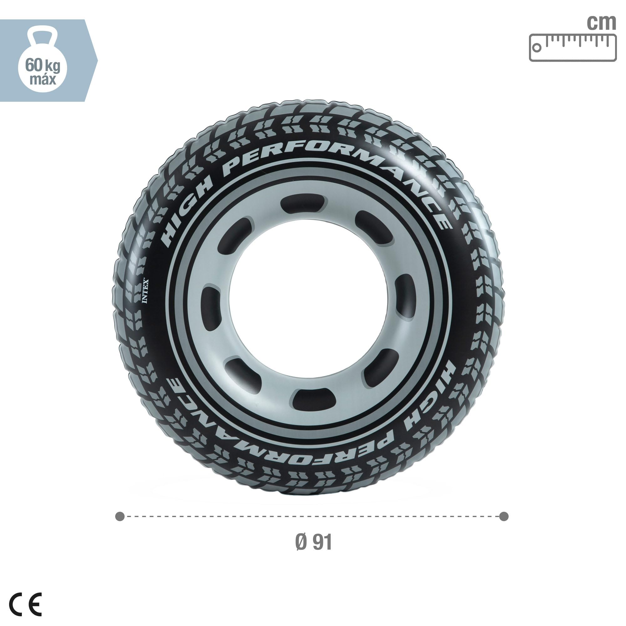 Intex 59252EP 36in Giant Tire Inflatable Pool Swim Tube