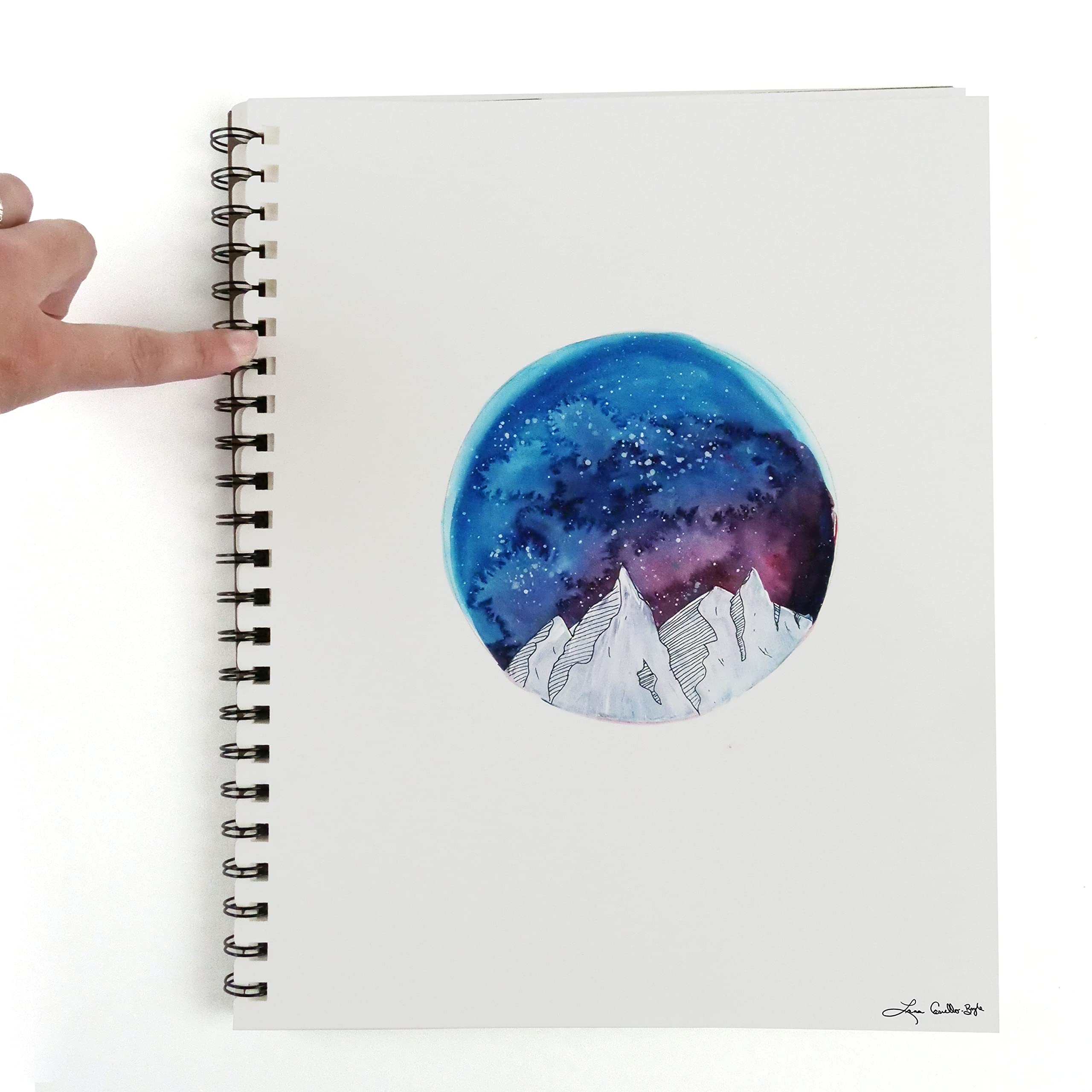 Grumbacher 5.5" x 8.5" Mixed Media Paper Pad with in & Out Pages, 98 lb. / 160 GSM, Side Wire Bound, 60 White Sheets/Pad, 1 Each
