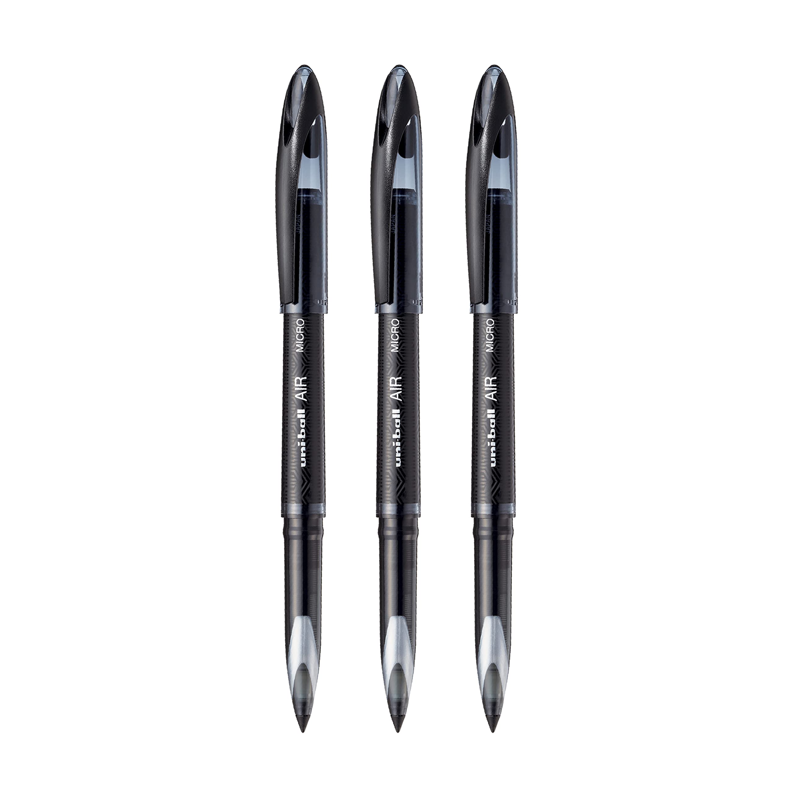 uni-ball AIR Rollerball Pens, Fine Point (0.7mm), Black, 3 Count