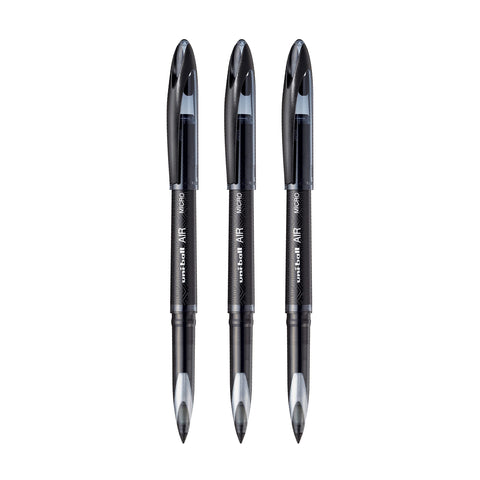 uni-ball AIR Rollerball Pens, Fine Point (0.7mm), Black, 3 Count