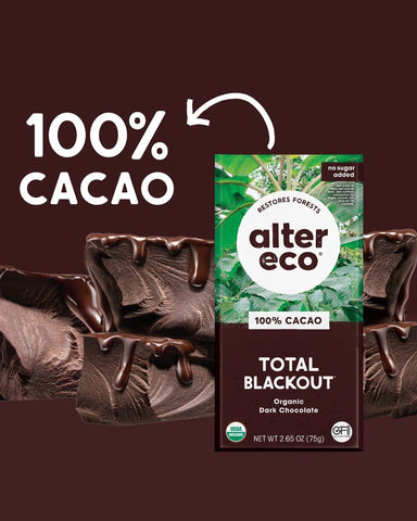 Alter Eco | Dark Chocolate Bars | Pure Dark Cocoa, Fair Trade, Organic, Non-GMO, Gluten Free (Total Blackout)