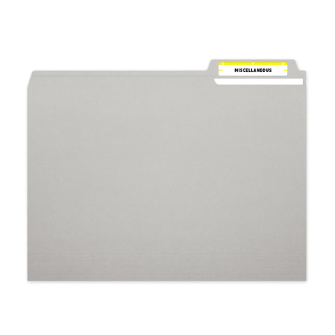 Maco Yellow File Folder Labels, 9/16 x 3-7/16 Inches, 248 Per Box (FF-L3)