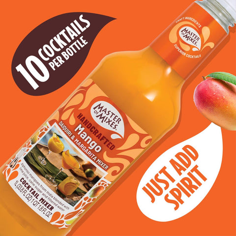 Master of Mixes Mango Daiquiri / Margarita Drink Mix, Ready to Use, 1 Liter Bottle (33.8 Fluid Ounces)
