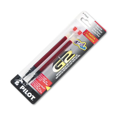 Pilot G2 Gel Ink Refills, Fine Point 0.7 mm, G2 Pen Refills, Red, Pack of 2